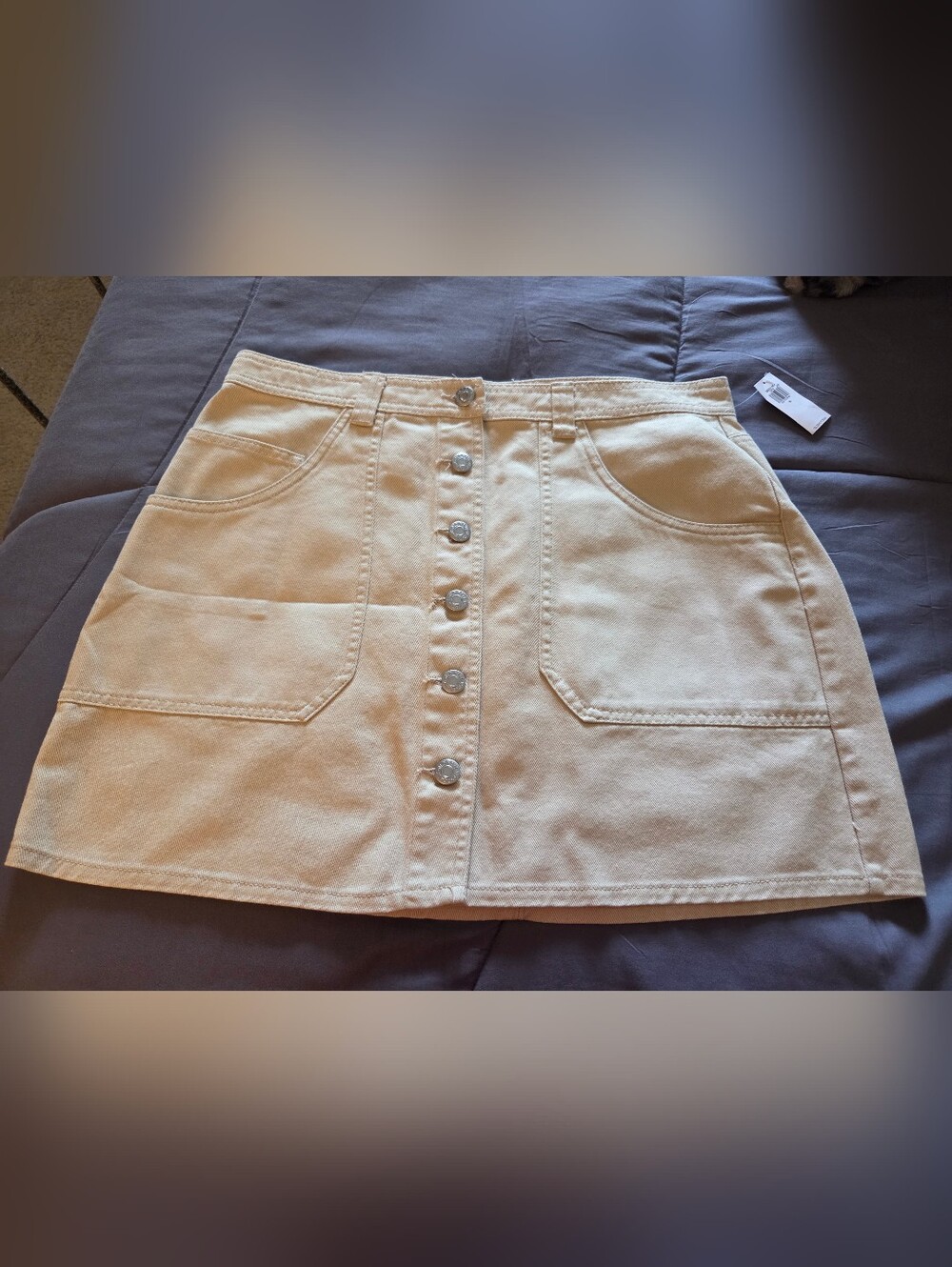 Old Navy Button-Front Beige  Denim Skirt